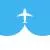 وکتور EPS لایه باز طرح گرافیکی هواپیما در آسمان با تم سفید و آبی 21978