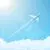 وکتور رایگان EPS لایه باز طرح گرافیکی هواپیما در آسمان و ابر های زیرش و خورشید 22009