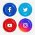 وکتور رایگان مجموعه دکمه‌های لوگو های محبوب رسانه‌های اجتماعی شامل فیسبوک و یوتیوب و اینستاگرام و توییتر فایل EPS 23407