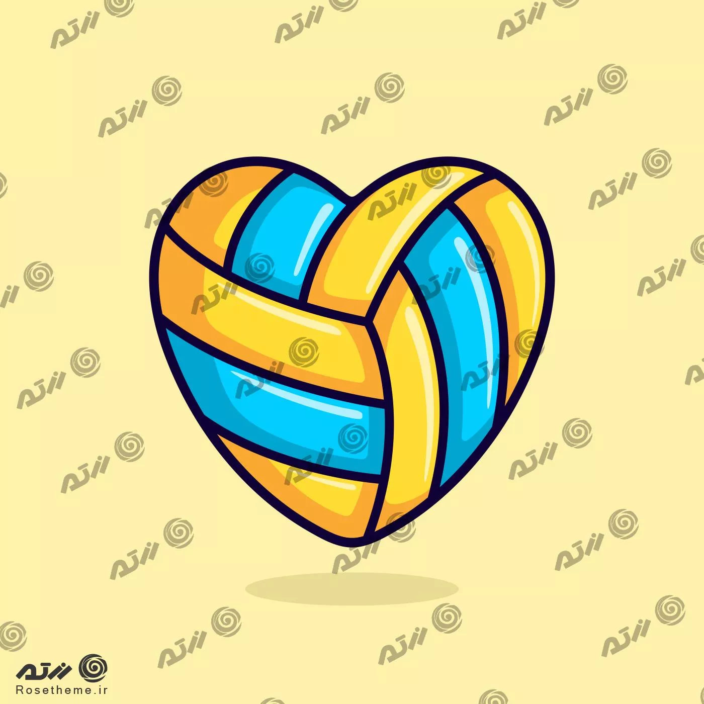 وکتور EPS والیبال شامل توپ والیبال به شکل قلب به صورت لایه باز 24416