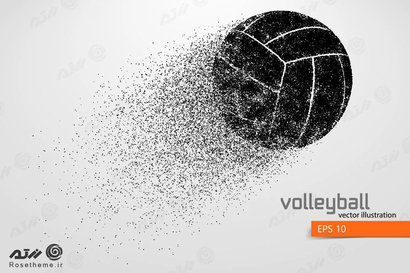 وکتور EPS والیبال شامل توپ والیبال به صورت لایه باز 24421