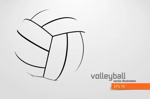 وکتور EPS والیبال شامل توپ والیبال مینیمال به صورت لایه باز 24423