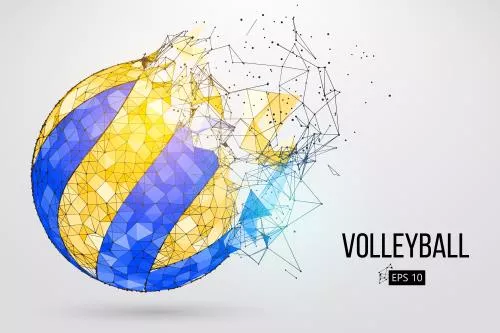 وکتور EPS والیبال شامل توپ والیبال به شکل خط و نقطه به صورت لایه باز 24424