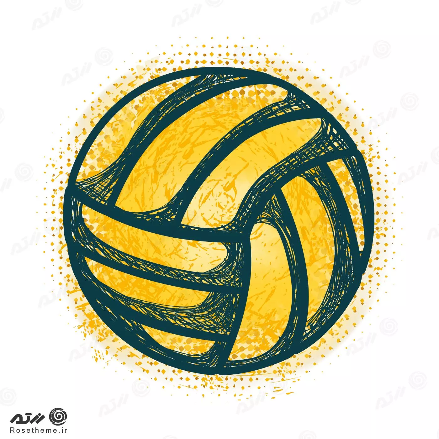 وکتور رایگان EPS والیبال شامل توپ والیبال به رنگ زرد به صورت لایه باز 24442