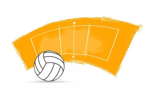 وکتور EPS والیبال شامل توپ والیبال مینیمال صورت لایه باز 24444