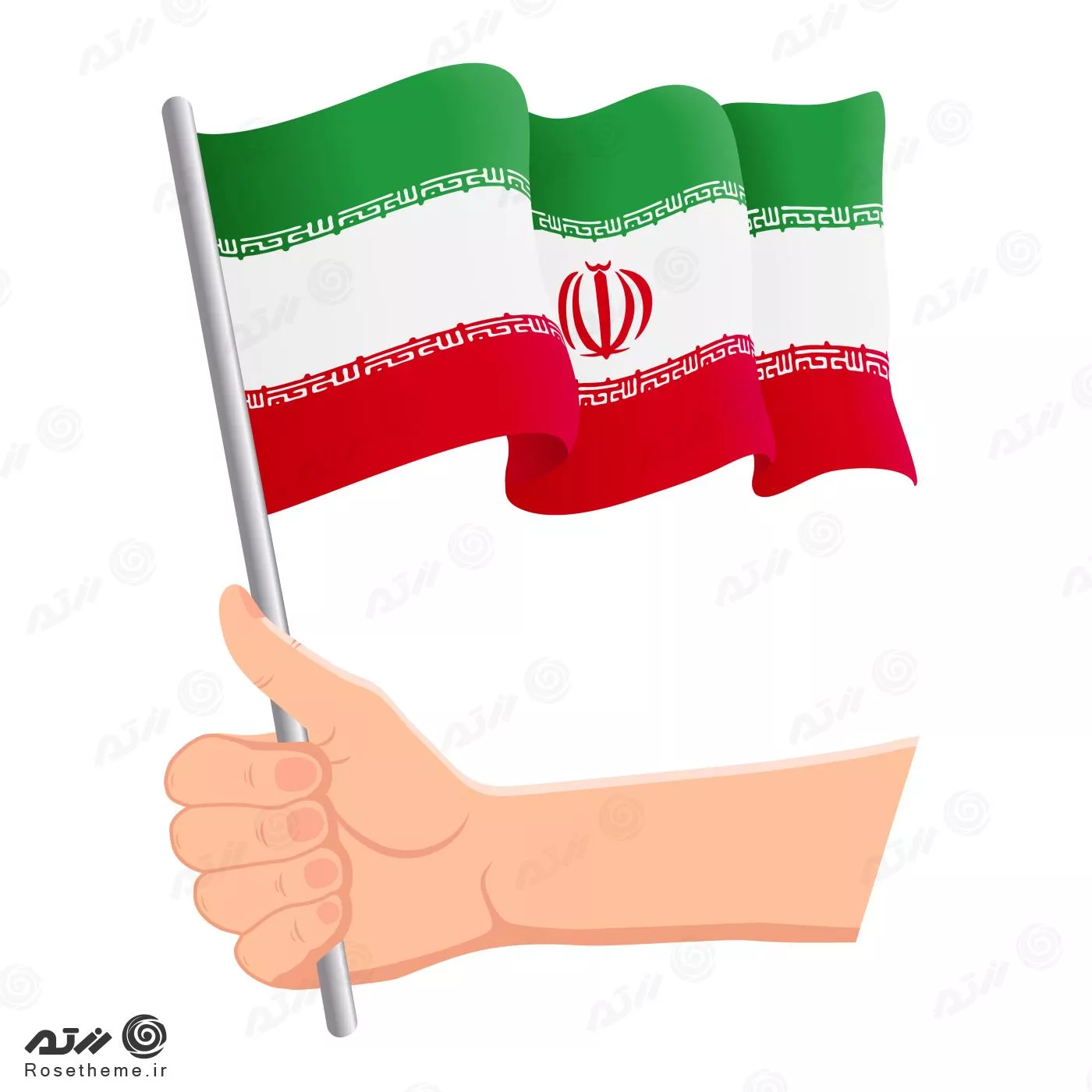 وکتور EPS لایه باز پرچم ایران در دست یک فرد 24355