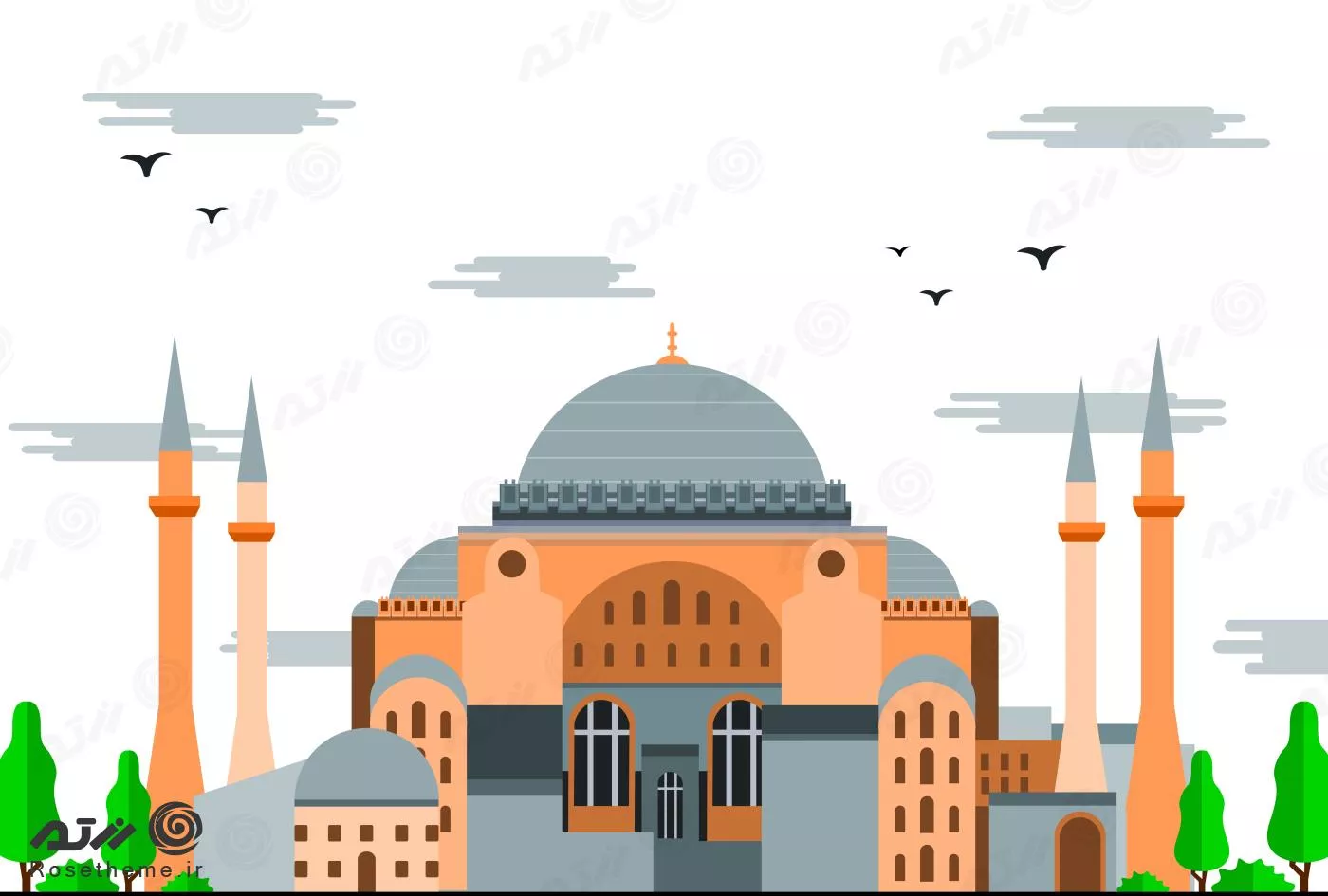 وکتور رایگان EPS شهر استانبول شامل مسجد به صورت لایه باز 24371