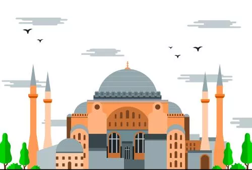 وکتور رایگان EPS شهر استانبول شامل مسجد به صورت لایه باز 24371