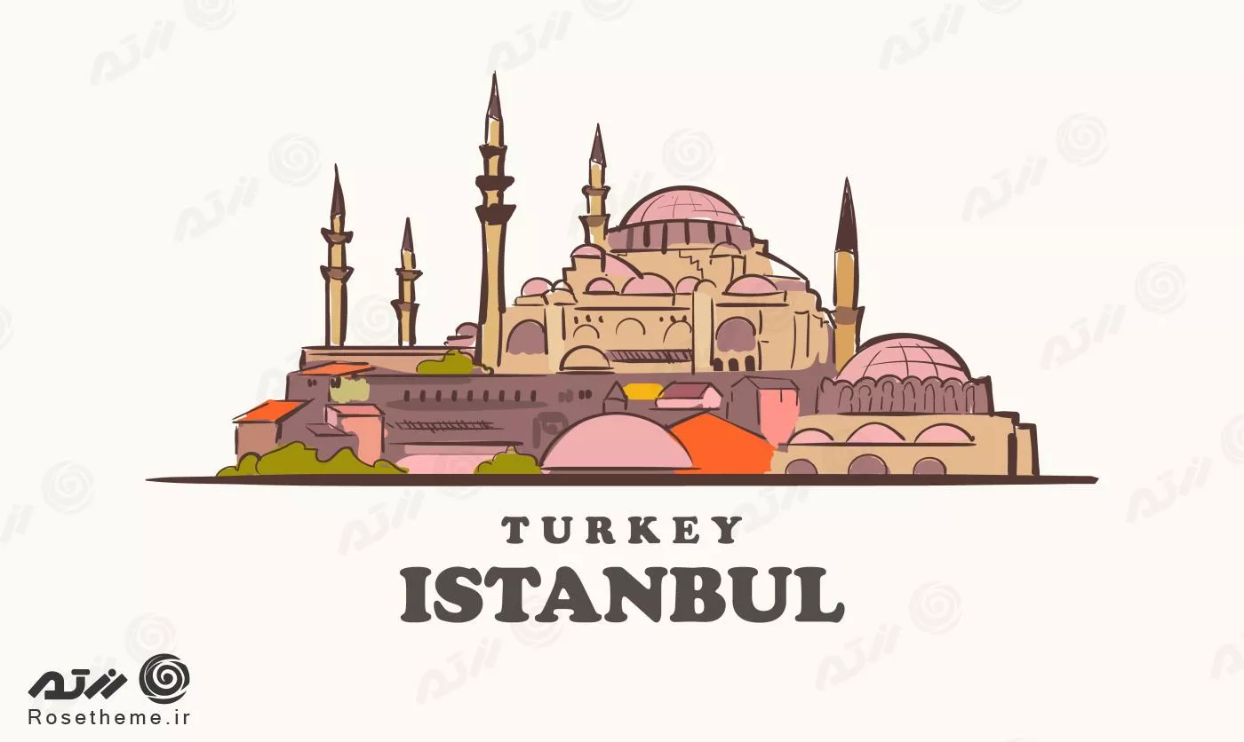 وکتور EPS شهر استانبول شامل مسجد به صورت لایه باز 24377