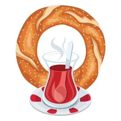 وکتور رایگان EPS شهر استانبول شامل سیمیت و چای صورت لایه باز 24391