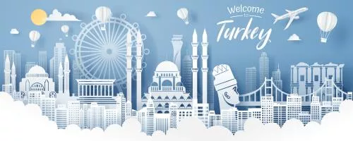 وکتور EPS شهر استانبول به شکل کاغذی به صورت لایه باز 24402