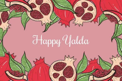 وکتور EPS و Ai پوستر مناسب شب یلدا شامل انار به صورت لایه باز 24498