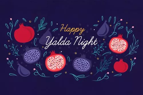 وکتور EPS و Ai تبریک شب یلدا شامل انار و پس زمینه تیره به صورت لایه باز  24457