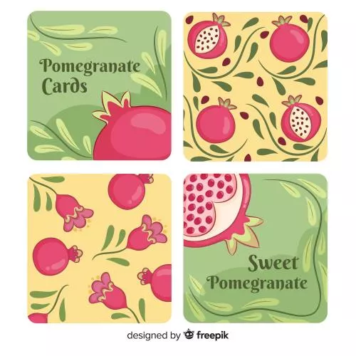 وکتور EPS و Ai قالب پست اینستاگرام مناسب تبریک شب یلدا شامل انار به صورت لایه باز  24479