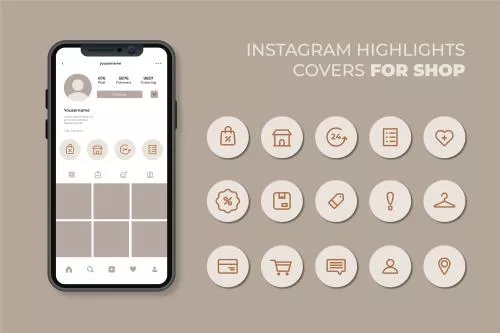 وکتور EPS هایلایت استوری اینستاگرام 26654