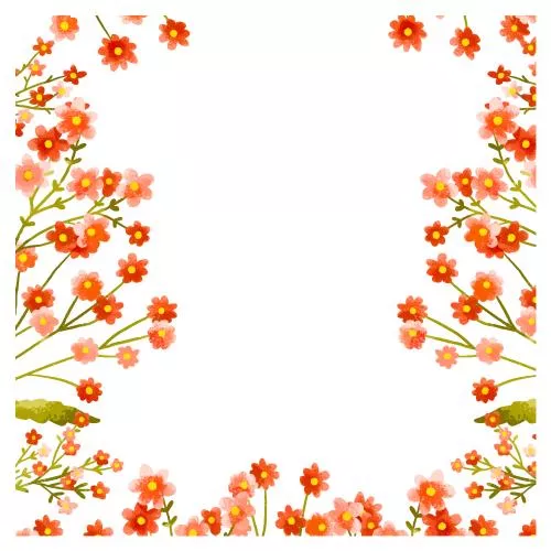 وکتور EPS قالب کارت تبریک آبرنگی مجموعه گل های مزرعه قرمز با طرح های کوچک 26551