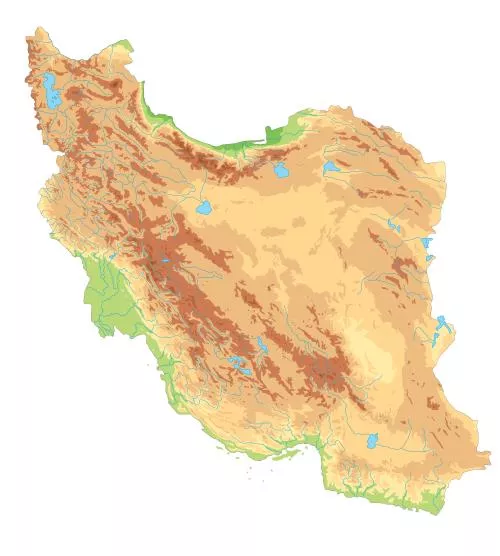 وکتور EPS نقشه فیزیکی ایران با جزئیات بالا 26552