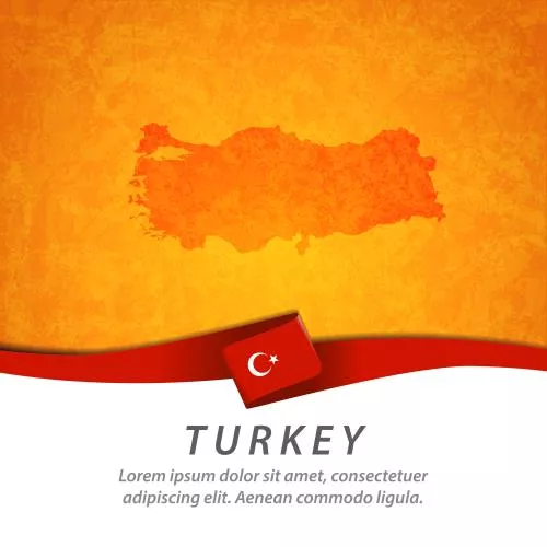 وکتور EPS پرچم ترکیه با نقشه مرکزی 26580