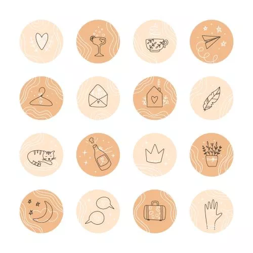 وکتور EPS و AI هایلایت اینستاگرام دست‌ساز 26631