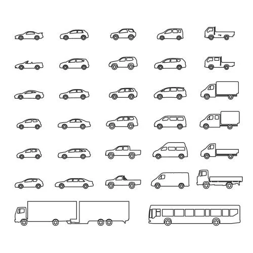 وکتور EPS مجموعه وکتور آیکون ماشین، تصویرسازی وسایل نقلیه 26676