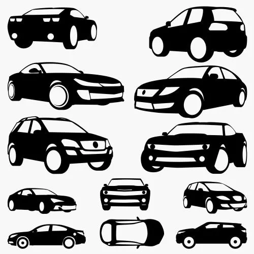 وکتور EPS طرح های سیاه قلم ماشین 26678