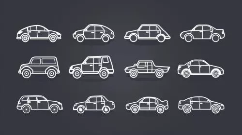 عکس با کیفیت مجموعه آیکون ماشین به سبک خطی، نماد حمل و نقل 26687