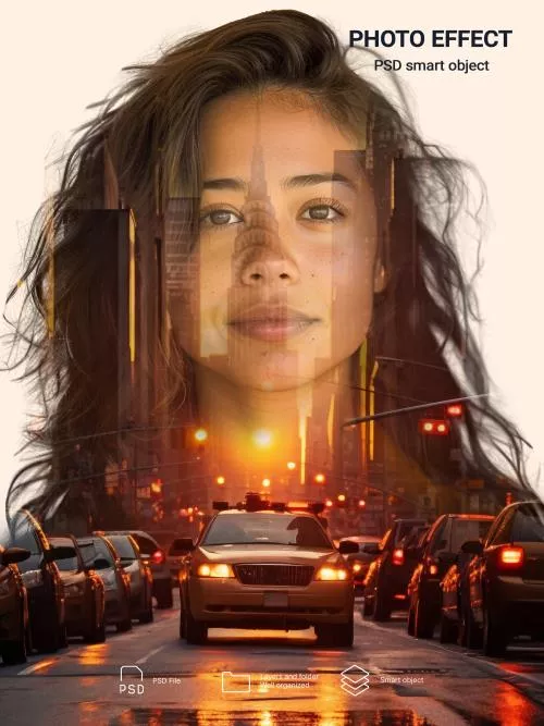 فایل PSD افکت عکس دو نوردهی 26697