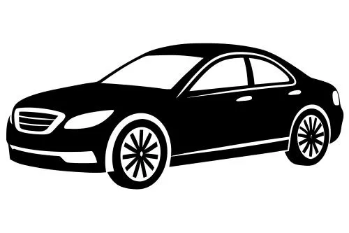 عکس با کیفیت تصویر وکتور سیلوئت ماشین فوق العاده با پس زمینه سفید ایزوله 26713