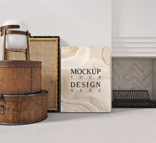 فایل PSD موکاپ پوستر مدرن و معاصر اتاق نشیمن 26720