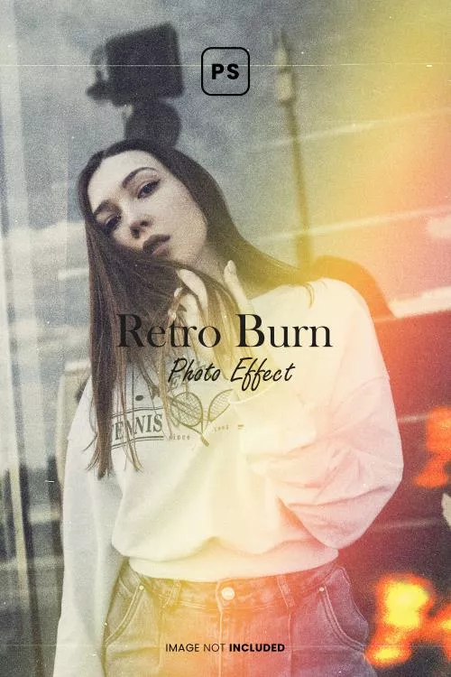 فایل PSD افکت فتوشاپ عکس سوخته رترو 26735