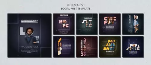دانلود فایل PSD قالب پست های مینیمال خلاقانه اینستاگرام 24688