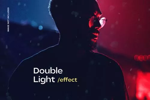 دانلود فایل PSD افکت عکاسی با دو نور آبی و قرمز به صورت لایه باز و قابل ویرایش 24707