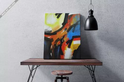 دانلود فایل PSD موکاپ قاب عکس بوم روی میز 24734