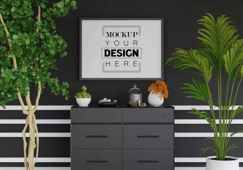 دانلود فایل PSD موکاپ قاب پوستر اتاق نشیمن 24740