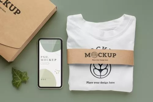 دانلود فایل PSD موکاپ بسته بندی تی شرت 24753