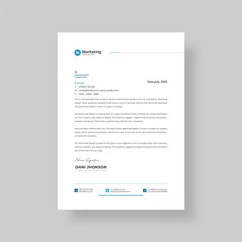 دانلود فایل EPS الگوی طراحی سربرگ تجاری خلاق شرکتی به صورت لایه باز 24592