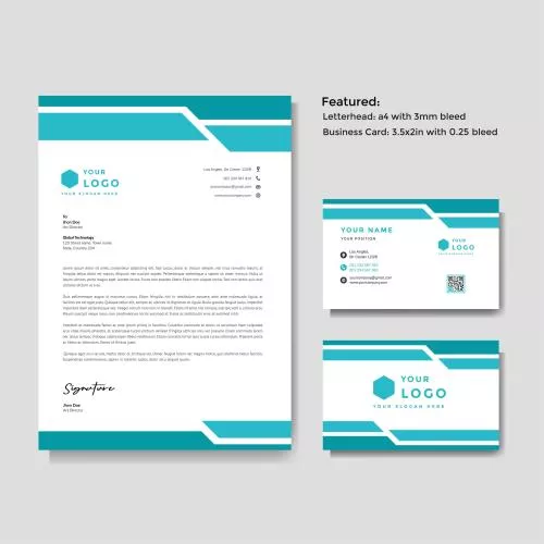 دانلود فایل EPS قالب کارت ویزیت سربرگ وکتور لایه باز 24612