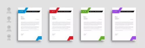 دانلود فایل EPS قالب سربرگ با رنگ‌های مختلف وکتور لایه باز 24618