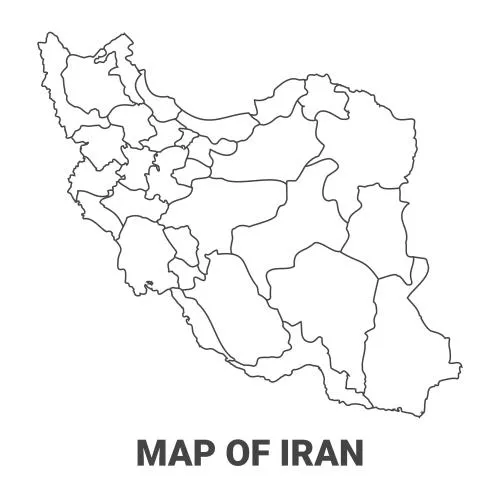 وکتور EPS تصویر وکتوری نقشه ایران با مرزهای منطقه ای 26828