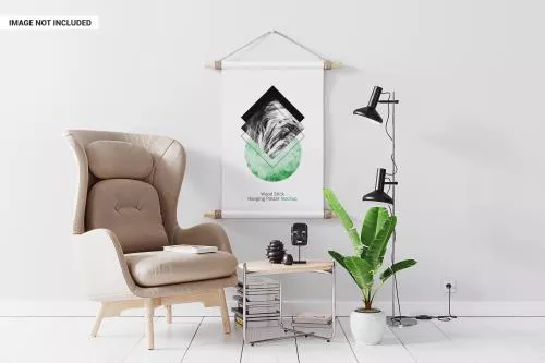 دانلود فایل PSD موکاپ پوستر دیواری اتاق نشیمن 24783