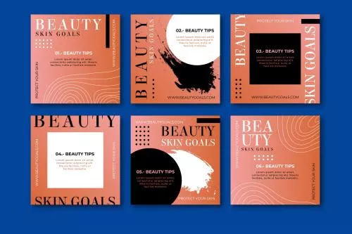 دانلود فایل EPS و AI مجموعه استوری اینستاگرام مناسب برای صفحه های زیبایی و آرایشی بصورت وکتور لایه باز 24797