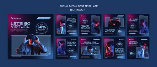 دانلود فایل PSD قالب پست اینستاگرام مناسب برای صفحه های فناوری و تکنولوژی فایل وکتور لایه باز 24810