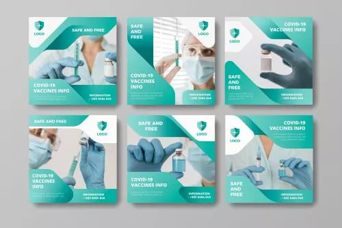 دانلود فایل EPS و AI مجموعه پست های اینستاگرام مناسب برای صفحه های پزشکی و سلامت فایل وکتور لایه باز 24811