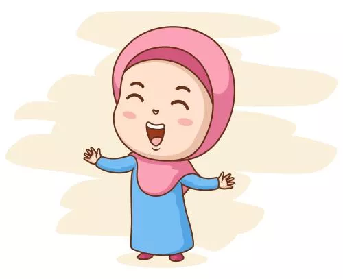 دانلود وکتور EPS وکتور نقاشی کودک مسلمان خوشحال 24820