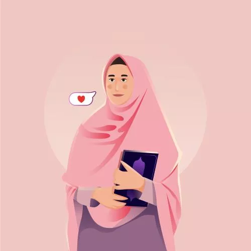 دانلود وکتور EPS زن باحجاب به همراه قرآن در دست به صورت لایه باز 24824