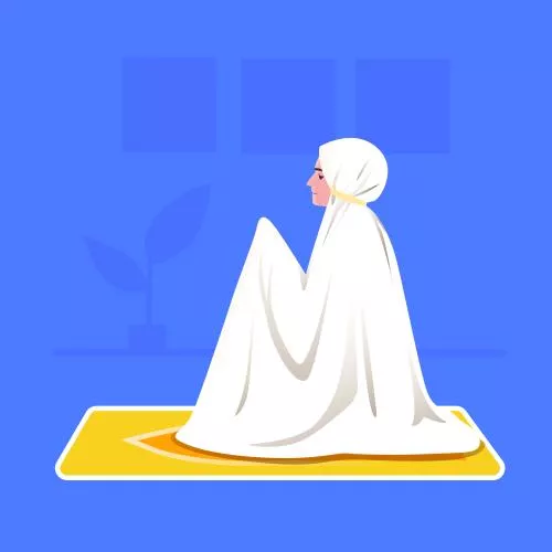 دانلود وکتور EPS زن مسلمان درحال نماز خواندن و دعا کردن در ماه رمضان 24853