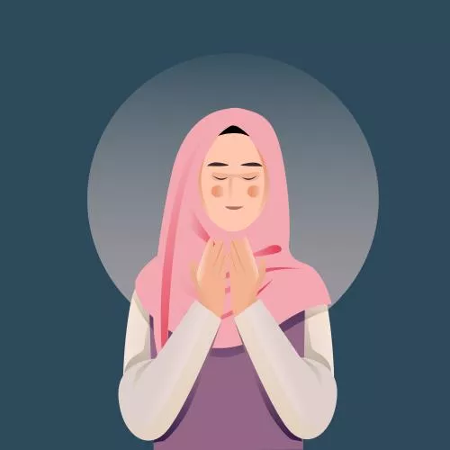 دانلود وکتور EPS زن مسلمان در حال نماز خواندن 24855