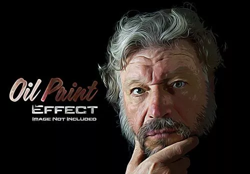 دانلود فایل PSD افکت عکس نقاشی رنگ روغن برای فتوشاپ 24861