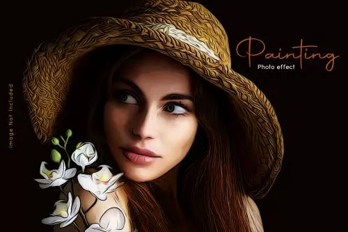 دانلود فایل PSD افکت عکس نقاشی رنگ روغن برای فتوشاپ 24863