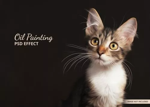 دانلود فایل PSD افکت نقاشی رنگ روغن برای فتوشاپ  24864